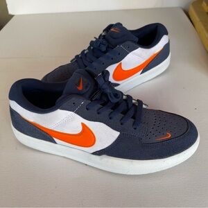 Nike Men's  Size 9.5 Nike Force 58 SB Midnight Navy Safety Orange